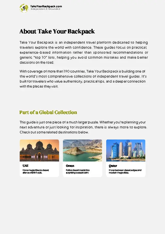 example page 1 from our offline Travel Guide for Saudi Arabia